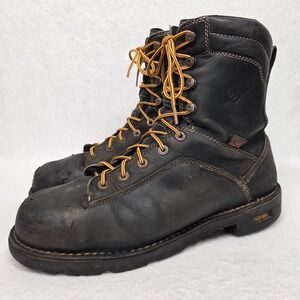Danner Quarry USA Work Boots Mens 11.5 EE Black Leather Alloy Toe Gore-Tex 17311